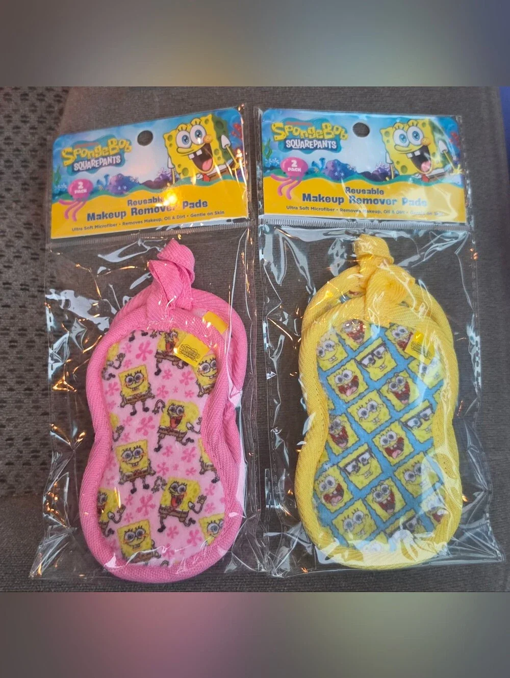 SpongeBob SquarePants Pink & Yellow Makeup Remover Pads (2 x 2 Pack) BNIB